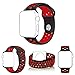 ZONEYILA Soft Silicone Quick Release Replacement Strap for Apple Watch Series 1 Series 2,iWatch Nike+ (Black+Red 42mm)