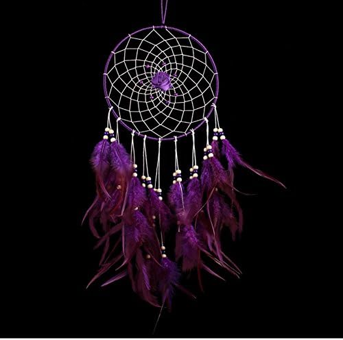 New Fashion Big Hot Purple Dreamcatcher Wind Chimes Indian Style Flower Feather Pendant Dream Catcher Gift
