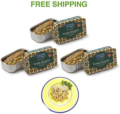 Tuna Fillet in Olive Oil with Chickpeas 3 tins x 120 g, Briosa Gourmet / Portugal