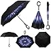 Rainlax Inverted Umbrella Double Layer Windproof UV Protection Reverse Folding Umbrellas for Car Rain Outdoor with C-Shaped Handle with PR5R-M59JFW-TDHT6G