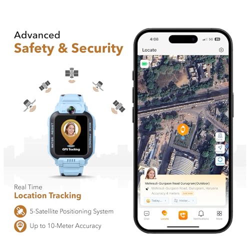 imoo Watch Phone, 4G Kids Smartwatch Phone with HD video calling,Smart Watch for Kids with GPS real-time positioning and IPX8 Water Resistance (Z7, Light Blue)