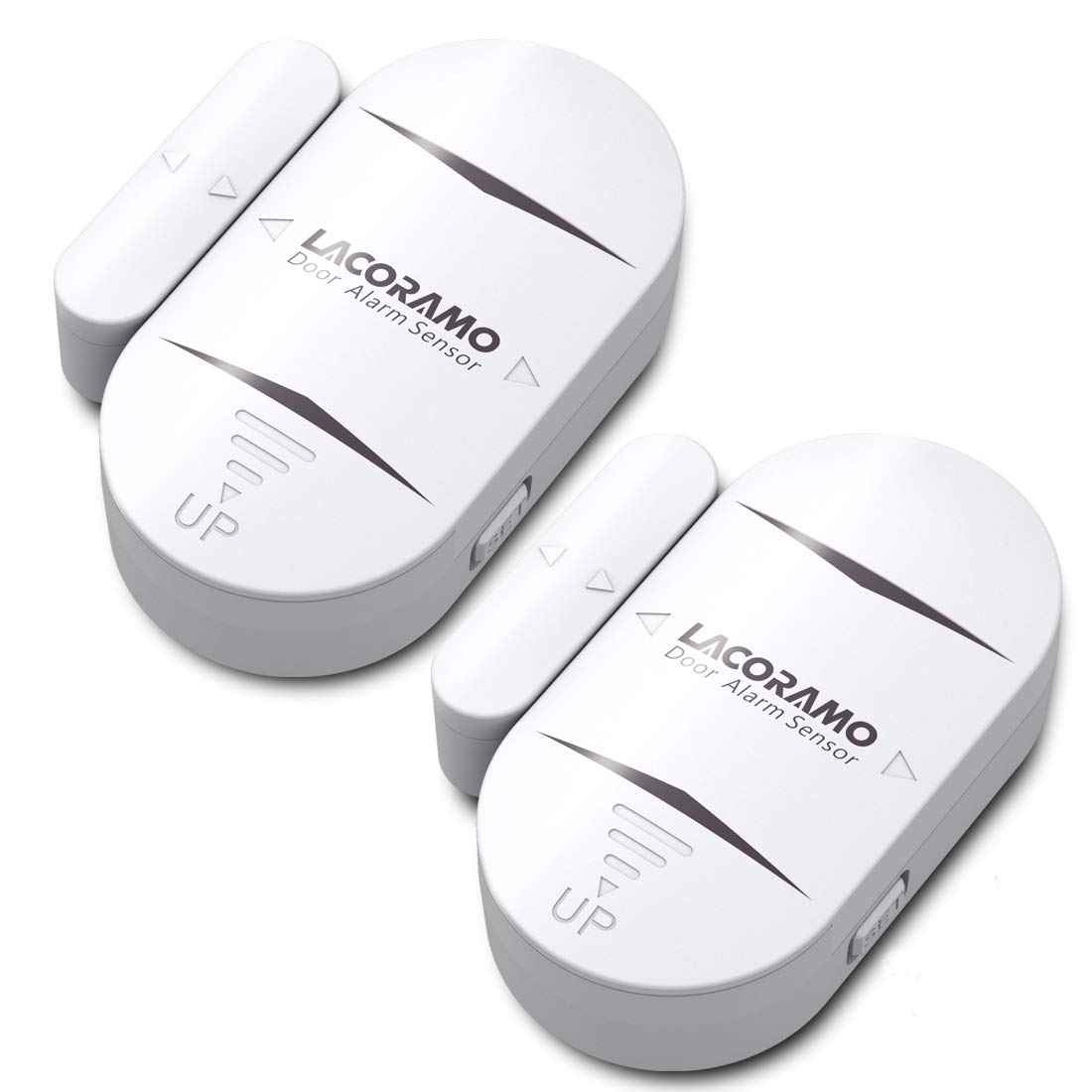 LACORAMO Door Alarm with 4 Working Modes,2-Pack,130 Db Wireless Home Safety Chime,Ideal Door Sensor for Home, Office,Garage,Apartment