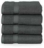 Utopia Towels Luxury Hotel and Spa Soft Bath Towels, 100% Combed Cotton Towels, 4 Pack, Grey