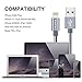 iPhone Cable, CRONA iPhone Charging Cable 4 Pack (6ft/6ft/3ft/1ft ) Nylon Braided Lightning Cable for iPhone X/ 8/8 Plus 7/7 Plus/ 6s/6s Plus /6 /6 Plus/5/5S iPad and iPod (Gray)