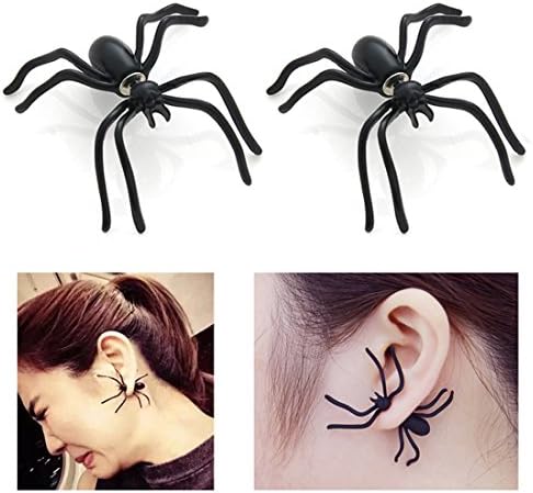 Halloween Fashion 1 Pairs Spider Earrings (Black)