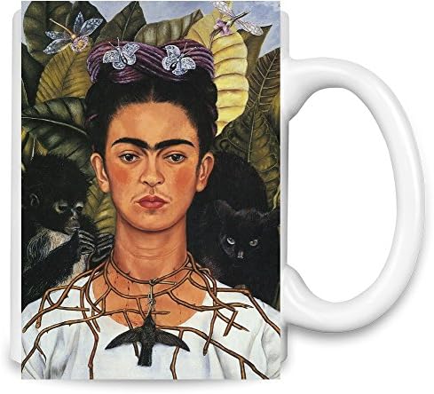 Self Portrait With Necklace Frida Kahlo Painting Unique Coffee Mug | 11Oz| High Quality Ceramic Cup| The Best Way To Surprise Everyone On Your Special Day| Custom Mugs By Bang Bangin