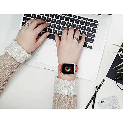 amBand Sport Loop Band Compatible with Apple Watch 38mm 40mm, Lightweight Breathable Nylon Replacement Band Compatible with iWatch Series 1/2/3/4, Sport, Edition-Nectarine