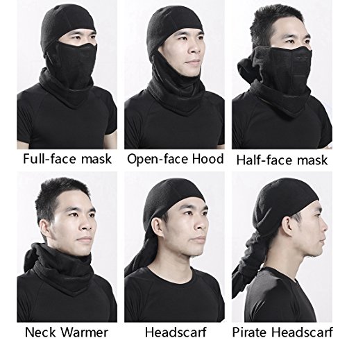 Xianheng Balaclava Face Mask Winter Outdoor Sports Cold Weather Neck Warmer Windproof for Men Women SKi Cycling Motorcycle Snowboard Hiking Running,Black