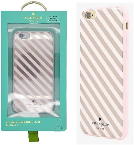Kate Spade Flexible Hardshell Case for Iphone 6/6s - Rose Gold Diagonal Stripe