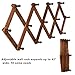 Homode Vintage Wood Expandable Peg Rack- Multi-Purpose Accordion Wall Hangers with 13 Hooks for Hats, Coat, Mugs, Scarf, Jewelry Storage