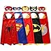 Zaleny Kids Superhero Dress up Costumes - 5 Satin Capes and 5 Felt Masks