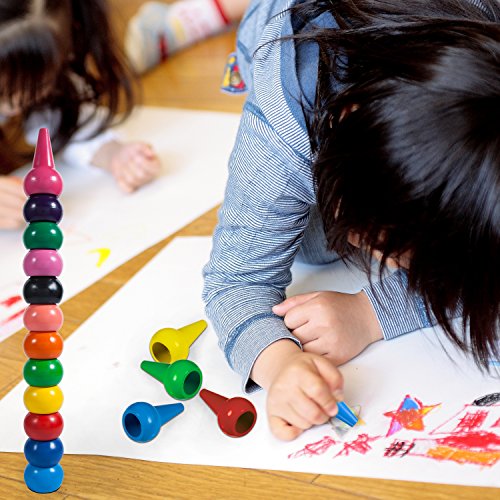 Finger Crayons for Toddlers,Ailuki 12 Colors Washable Paint Crayon Sticks Stackable Toys Non Toxic Toddler Crayons Drawing Pencil Safe for Kids, Toddlers, Child