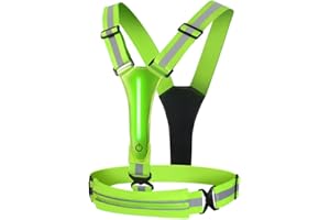 Wdianoutdoor LED Reflective Running Vest – High Visibility LED Walking Gear with Portable Bag for Night Time Safety, Adjustable and Rechargeable Runner Lights for Men and Women