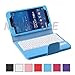 NEWSTYLE Removable Wireless Bluetooth Keyboard ABS Plastic Laptop Stylish Keys and Protective Case For Samsung Galaxy Tab 4 7.0" 7.0 inch Tablet SM-T230 SM-T231 SM-T235 W/ Remote Control Camera Shutter Release Self Timer Feature (Blue)