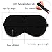 Natural Silk Sleep Mask Super-Smooth Soft Sleeping Eye Mask with Adjustable Strap (Black)