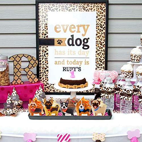 Dog Cupcake Wrappers Toppers Puppy Shaped Baby Shower Pet Birthday Party Supplies Animal Cake Decoration 48 Pcs