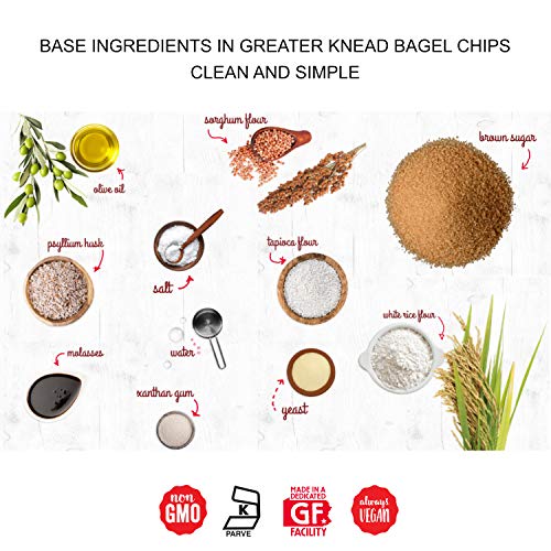 Greater Knead Gluten Free Bagel Chips - Everything, Vegan, non-GMO, Free of Wheat, Nuts, Soy, Peanuts, Tree Nuts (1 Bags) - Thumbnail 5