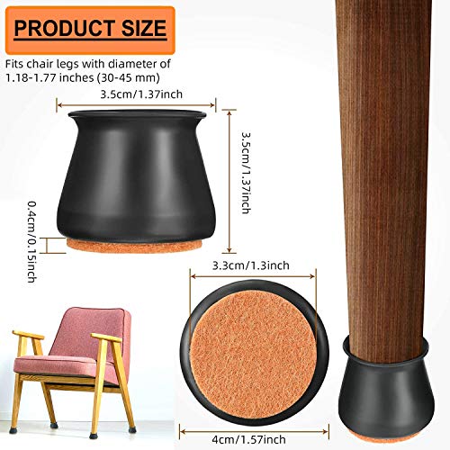 Update Chair Leg Caps 24pcs Silicone Floor Protector Round Square