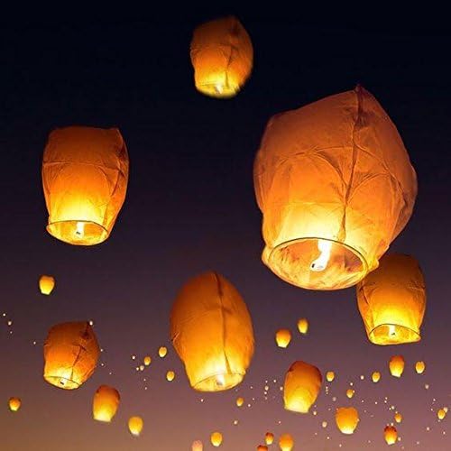Sky Lanterns White Eco Friendly Biodegradable 10 Packs