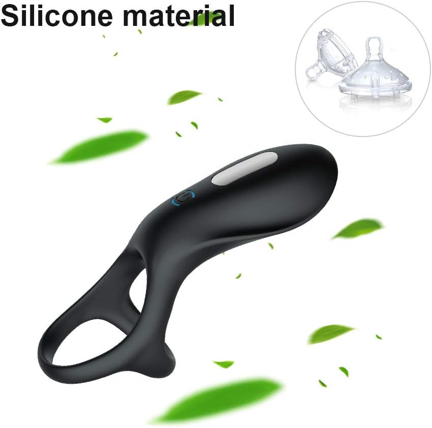 WHUANZ Black Silicone delay Trainer Safe Waterproof and Easy to use -10 Kinds of Frequency USB Charging