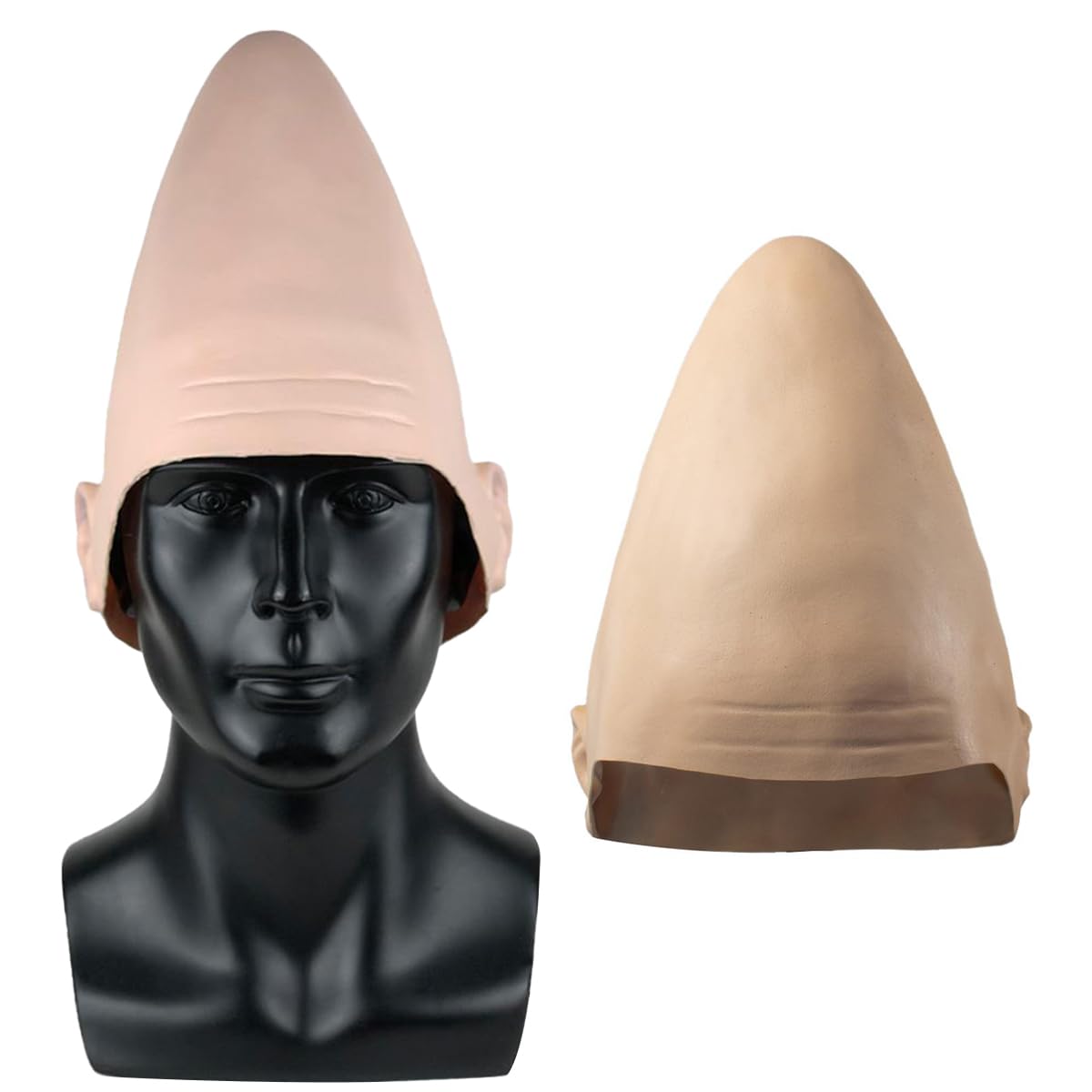 VOUNEDA Halloween Horror Mask,Alien Latex Cap Cosplay Headgear Egg Conical Head Cover Helmet Halloween Christmas Carnival Props Festival Party Headgear Equipments,23 * 30 cm
