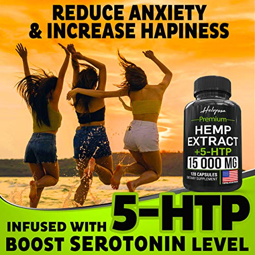 (2 Pack | 240 Pills) Hemp Oil Capsules 15 000MG of Pure Hemp Extract - Pain, Stress & Anxiety Relief - Natural Sleep & Mood Support - Made in The USA - Maximum Value - Rich in Omega 3, 6, 9 - Thumbnail 6