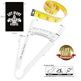 Body Fat Caliper Fat Measuring Caliper Combo Set +Lift Heavy Fitness Small Gym Tote Bag Downloadable Body Fat, Weight and Body Measurement Chart for Men & Women Free Mini Ebook on Weight Loss Tape
