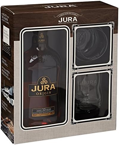 Isle of Jura Origin 10 Year Old Single Malt Scotch Whisky Gift Pack with 2 Glasses 70 cl