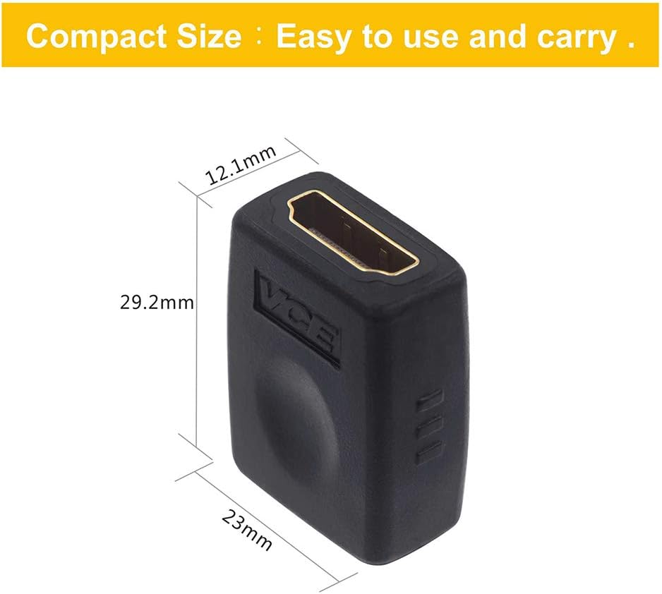 VCE HDMI Coupler HDMI 4K Female to Female Connector Adapter 2 Pack: Electronics