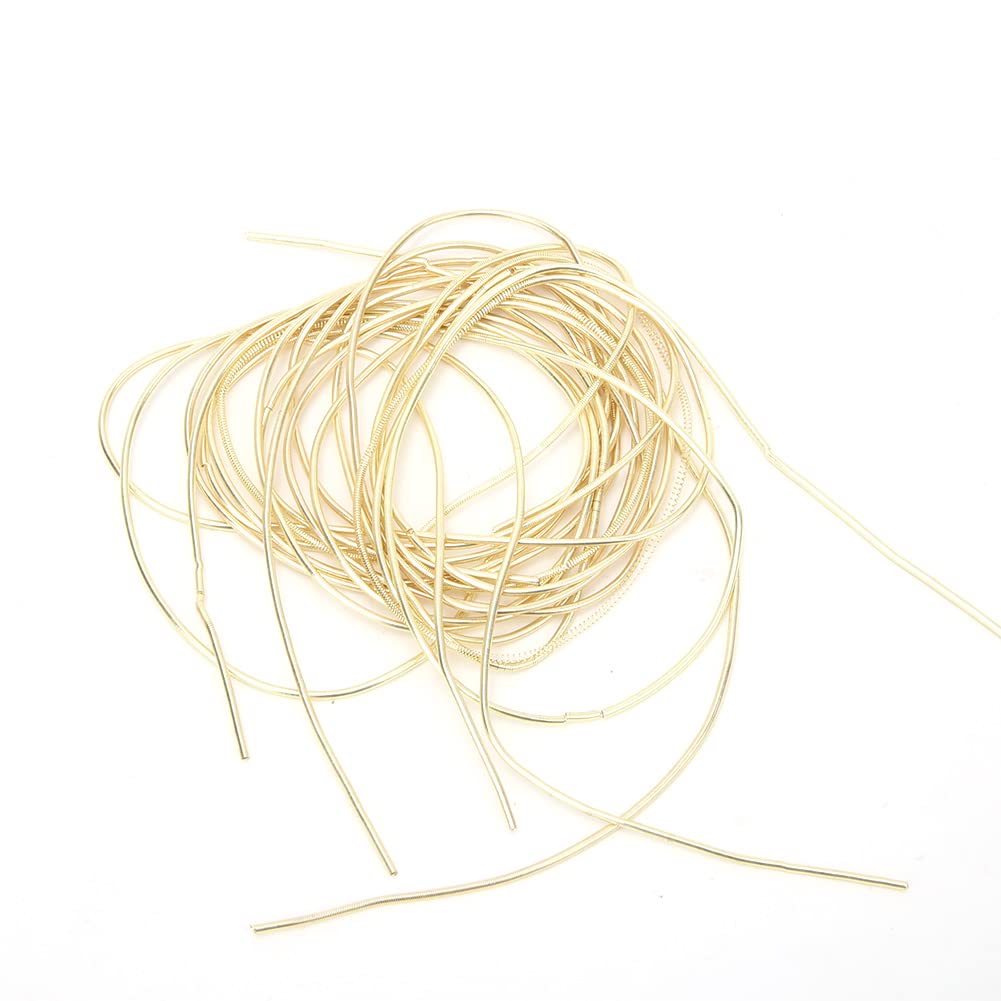 Akozon y French Wire Cannetille French Wire for Jewellery Making,Embroidery Thread Copper Wire Sewing Stitching Gloss 1.5Mm Dia. Manual DIY Stringsand Silver (Sand Gold)