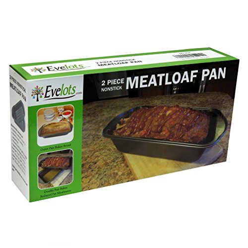 Evelots 2 Piece Non Stick Meatloaf Pan Drains Fat As It Cooks Cooking
