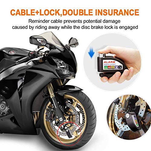 image for WongPing Alarm Disc Lock Anti-Theft Motorcycle Disc Brake Lock Waterpr