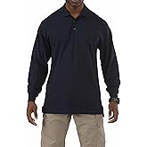 5.11 Tactical Professional Long Sleeve Polo Shirt, Cotton Pique Knit, Reinforced Seams, Style 42056