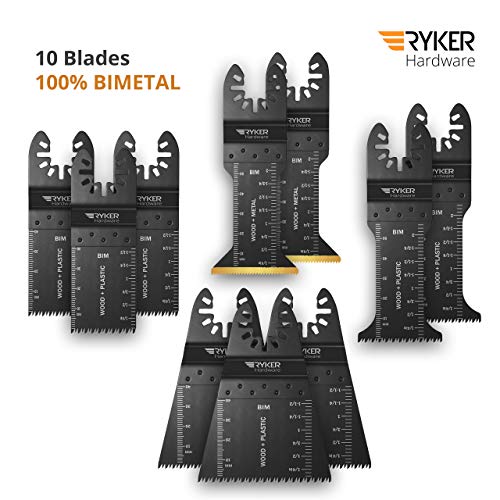 Quick Release Oscillating Saw Blades - Platinum Pack Multitool Bi-Metal Blade for Fein Multimaster, Dewalt, Bosch, Dremel Multi Max, Milwaukee, Makita, Rockwell Sonicrafter, Porter Cable Power Tool