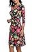 Zeagoo Women's 3/4 Sleeve A-line Stretchy Floral Casual Cocktail Dress, Black Floral, XX-Large