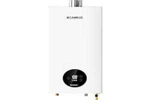 CAMPLUX ENJOY OUTDOOR LIFE CAMPLUX Climatech 3 Tankless Water Heater Gas 4.22 GPM, 102,000 BTU Propane Tankless Water Heaters, High Efficiency Instant Hot Water with Multi-Points Use for Whole House, Indoor, CX422, White