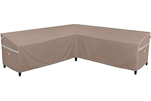 Garden Balsam Heavy Duty Waterproof Patio Furniture Covers,Fade Resistant Outdoor Sofa Covers V-Shaped Sofa Cover 100" W (on Each Side) x 33" D x 31" H Brown