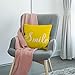HGOD DESIGNS Smile Sunshine Pillow Case Cotton Linen Smile Sunshine Yellow Square Cushion Cover Standard Pillowcase for Men Women Home Decorative Sofa Armchair Bedroom Livingroom 18 x 18 inch