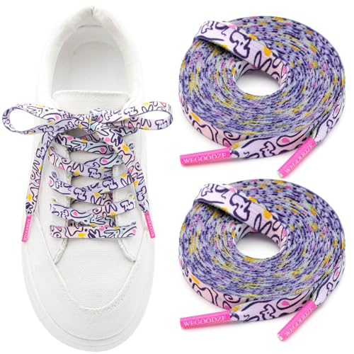 WEGOODZF Pattern Print Shoe Laces: 2 Pairs 47'' Colorful Gradient Shoelaces at Amazon