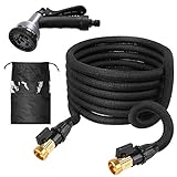 FIXKIT 50ft Expandable Garden Hose, Car Hose, Improved Water Hose With Double Latex Core, 3/4