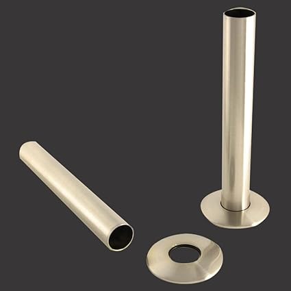 Brushed Nickel Radiator Pipe Sleeves And Collars Pair Amazon Co