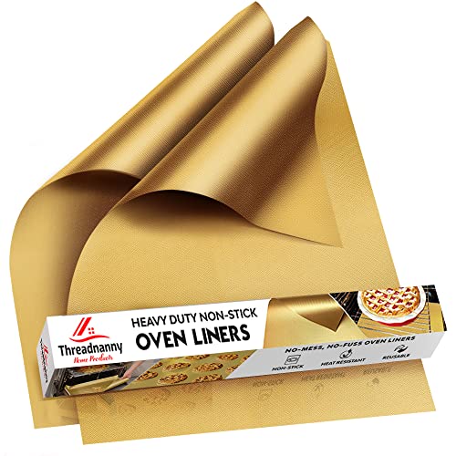 Gold 2 Pack Large Thick Heavy Duty Non Stick Teflon Oven Liners Mat, 17