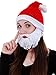 Simplicity Warm Winter Christmas Costume Knit Santa Hat with Beard set, Red