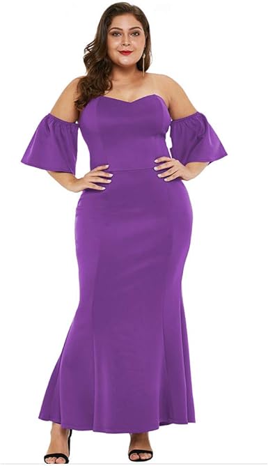 amazon purple plus size dress