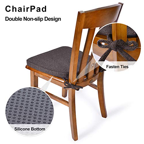 Shinnwa Chair Cushion with Ties for Dining Chairs [17 x 16.5 Inches
