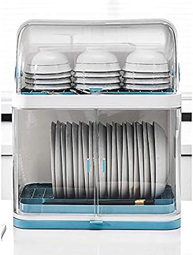 ZHUANFAFA Kitchen Drain Rack, Cutlery Rack, Cutlery Storage Box, Plastic Material, Double-Layer Closed Cabinet, Dustproof, Household