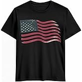 Men's T-Shirt American Flag Graphic Tees Cotton Short-Sleeve Casual Tops Patriotic Printed T-Shirt