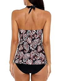 belleza en Traje de baño de dos piezas con estampado de tankini para dama