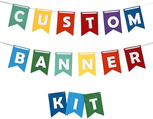 Premium Felt Custom Banner Kit Bunting &amp; Letters Laser Cut Customizable Length - Rainbow