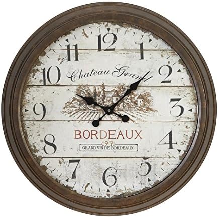 Aspire Home Accents Bordeaux Vintage Style 28 in. Wall Clock
